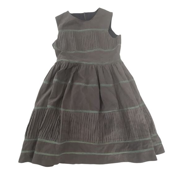 Particular Grin pleated ladies dress green Size Medium office goblincore fairy - Picture 3 of 8